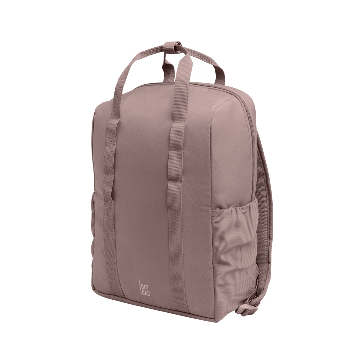 DAYPACK LOOP Rucksack in blobfish (dunkles Altrosa) in diagonaler Ansicht.
