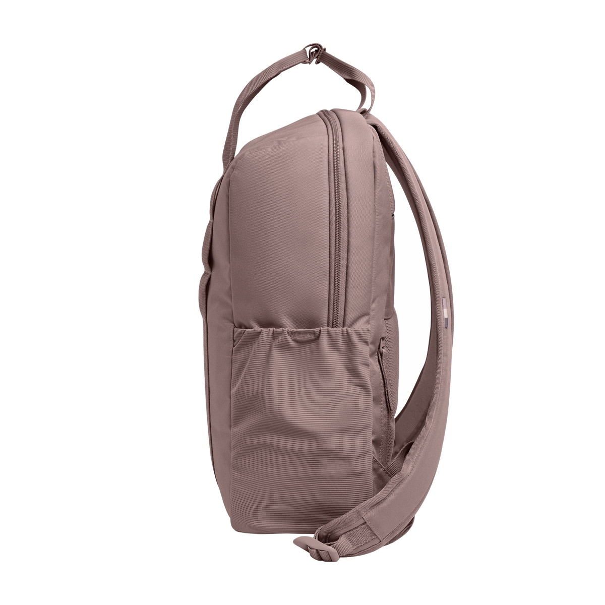 DAYPACK LOOP Monochrome Edition Rucksack in blobfish (dunkles Altrosa) in Seitenansicht.