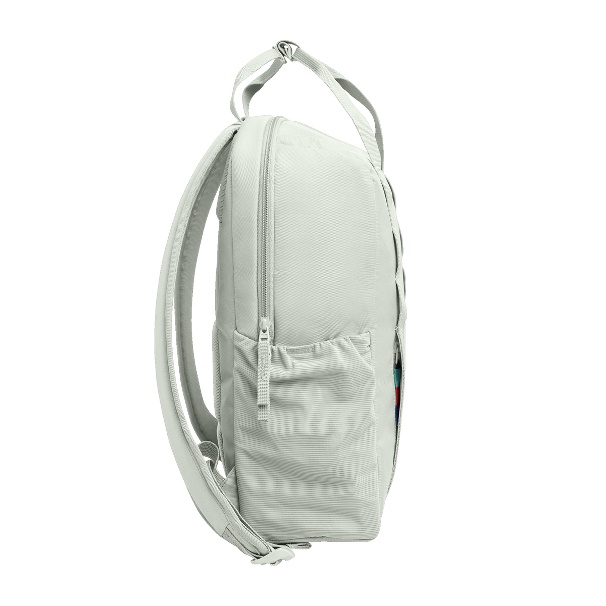 DAYPACK LOOP Rucksack in eel (sehr helles Grün/Mint) als Studioaufnahme in Seitenansicht.