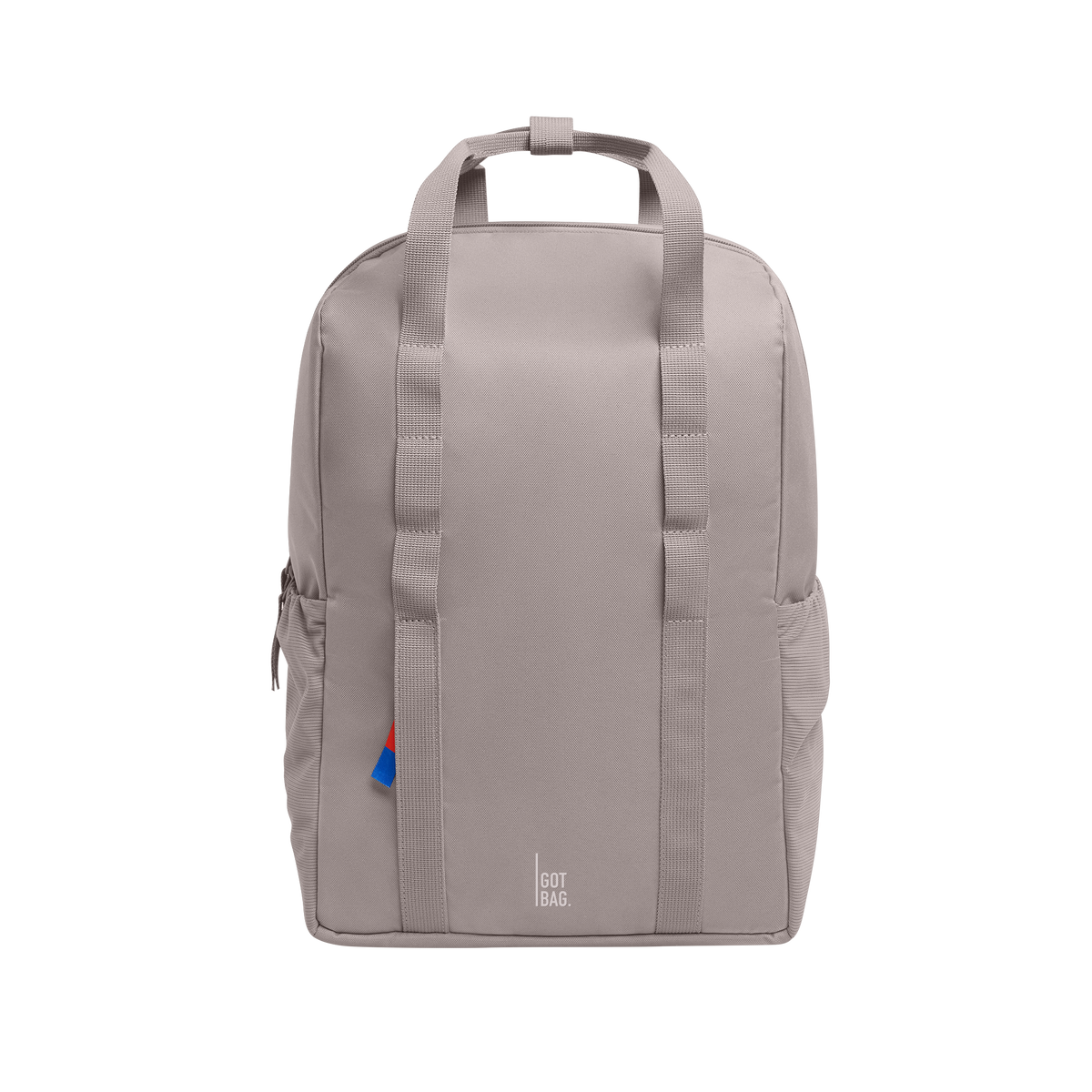 DAYPACK LOOP Rucksack in seahorse (graues Pastellrosa) als Studioaufnahme in Frontansicht.