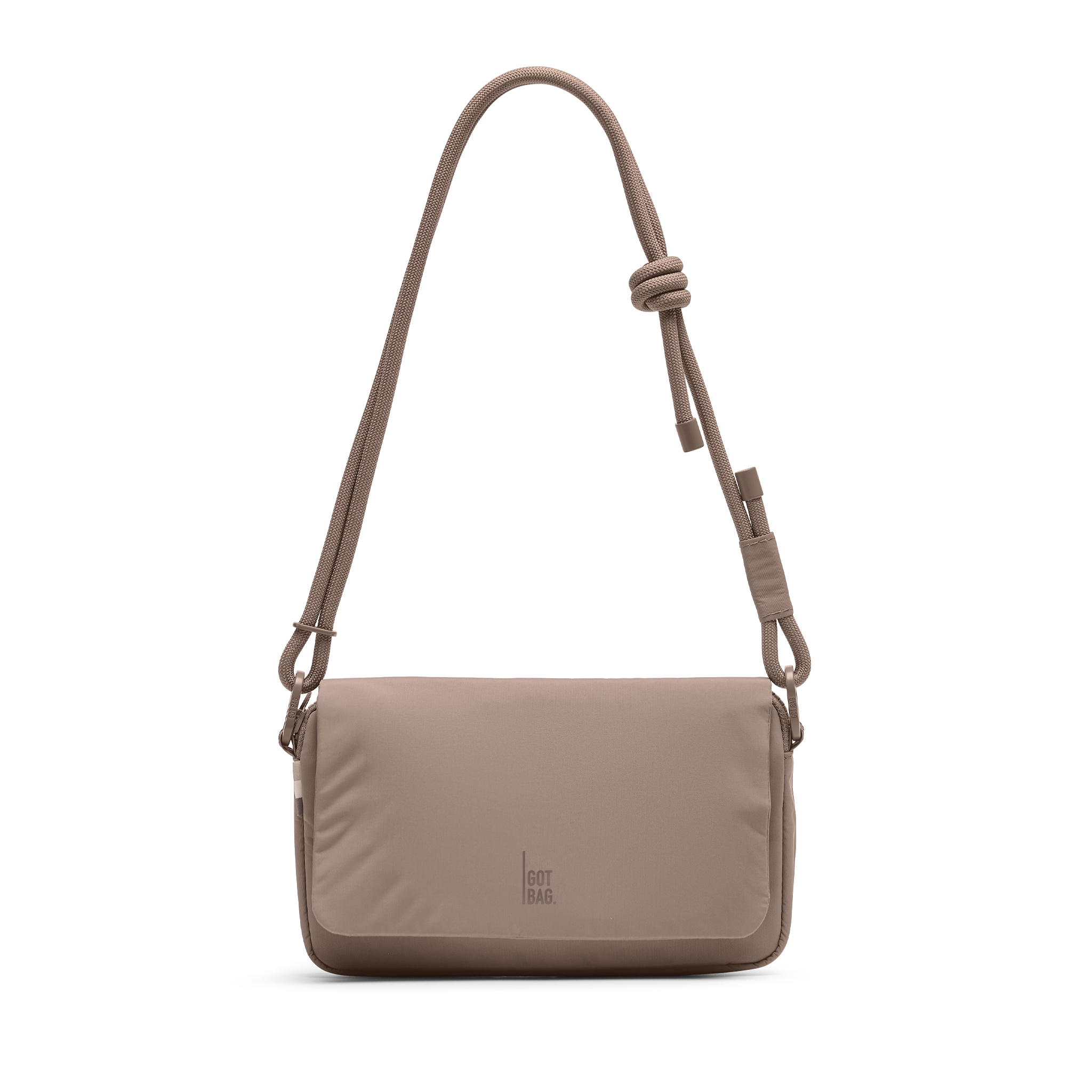 FACET BAG bag in oyster (classic taupe-brown) as a studio shot in front view.