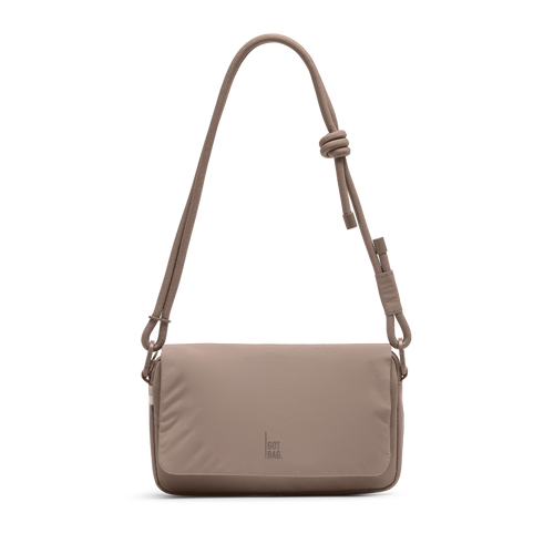 FACET BAG bag in oyster (classic taupe-brown) as a studio shot in front view.