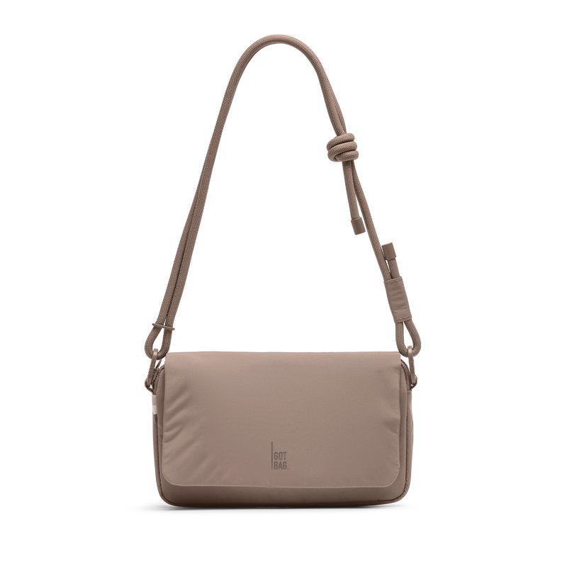 FACET BAG bag in oyster (classic taupe-brown) as a studio shot in front view.