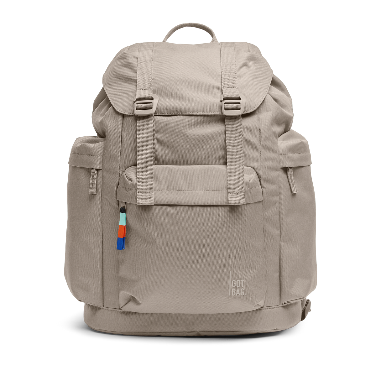 FLAP PACK LARGE plecak w scallop (jasny beż) jako ujęcie studyjne z przodu.