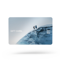 GIFT CARDS accessorio con motivo di paesaggio glaciale invernale e due persone lontane all'orizzonte.