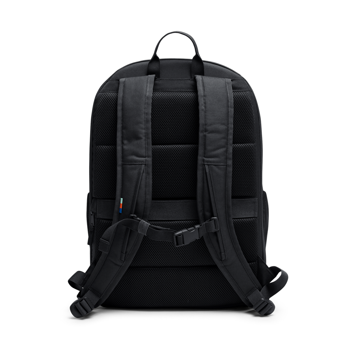 HYBRID PACK Rucksack in black (Schwarz) in Rückenansicht.