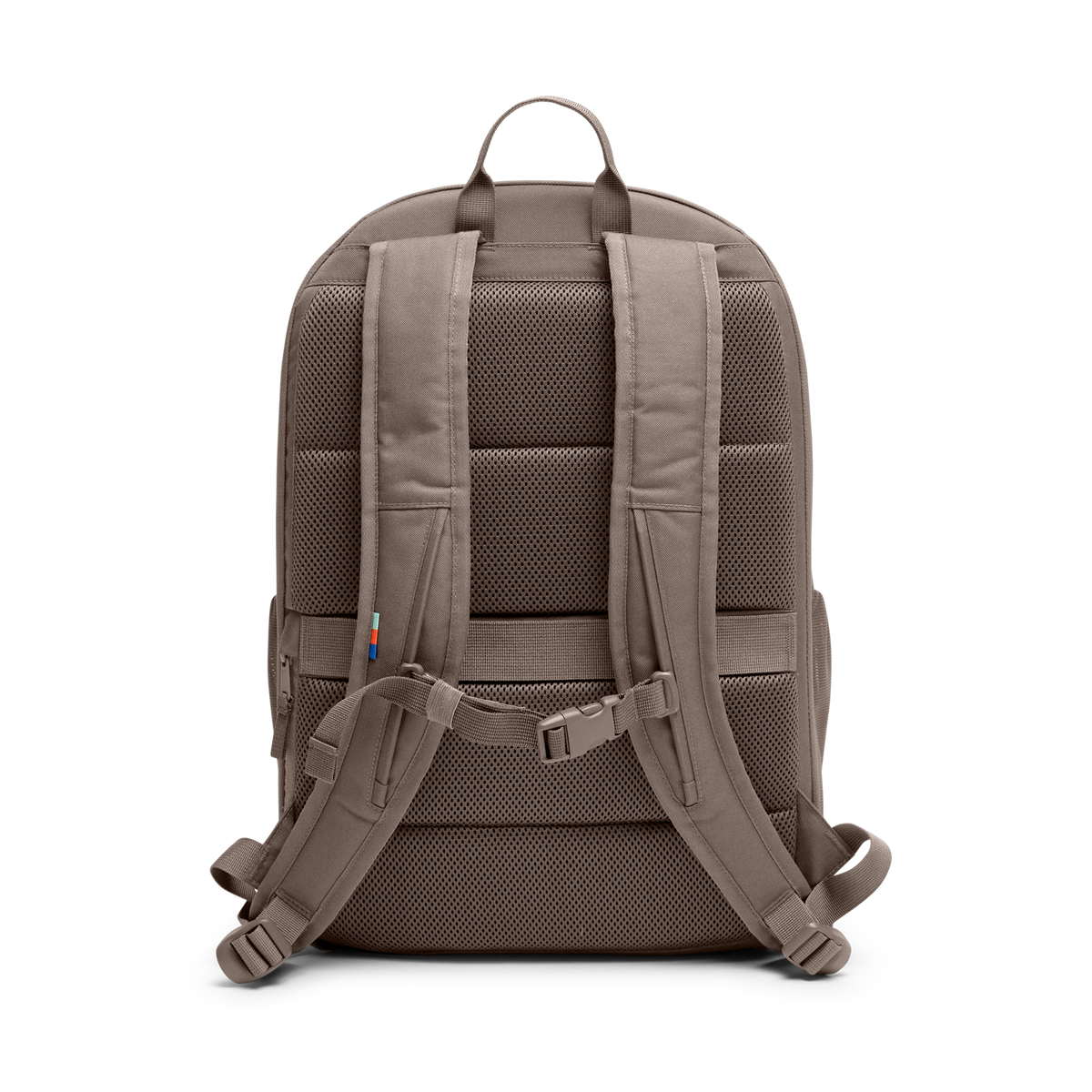 HYBRID PACK Rucksack in oyster (klassisches Taupe-Braun) als Rückenansicht.