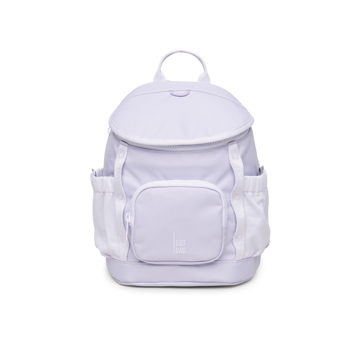 KIDS ADVENTURE DAYPACK Rucksack in purple coral (pastellfarbenes helles Flieder) als Studioaufnahme in Frontansicht.