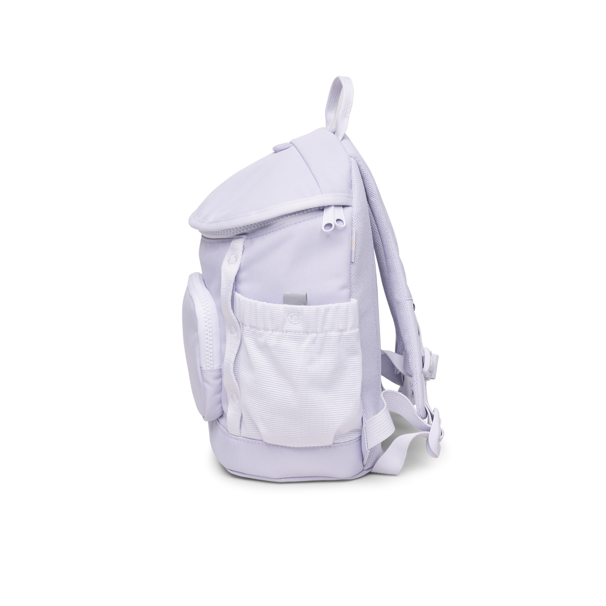 KIDS ADVENTURE DAYPACK Rucksack in purple coral (pastellfarbenes helles Flieder) in Seitenansicht.