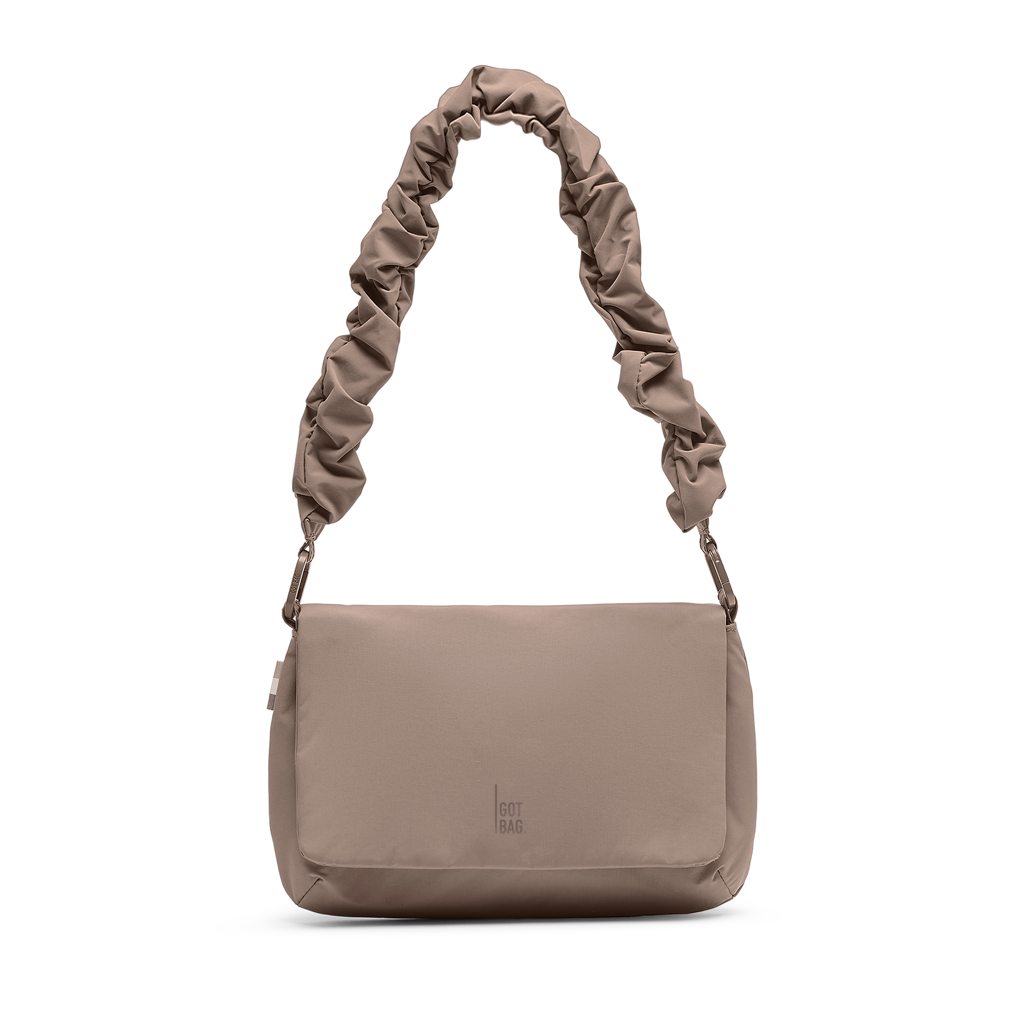 LUCID BAG bag in oyster (classic taupe-brown) as a studio shot in front view.