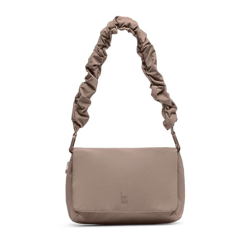 LUCID BAG bag in oyster (classic taupe-brown) as a studio shot in front view.