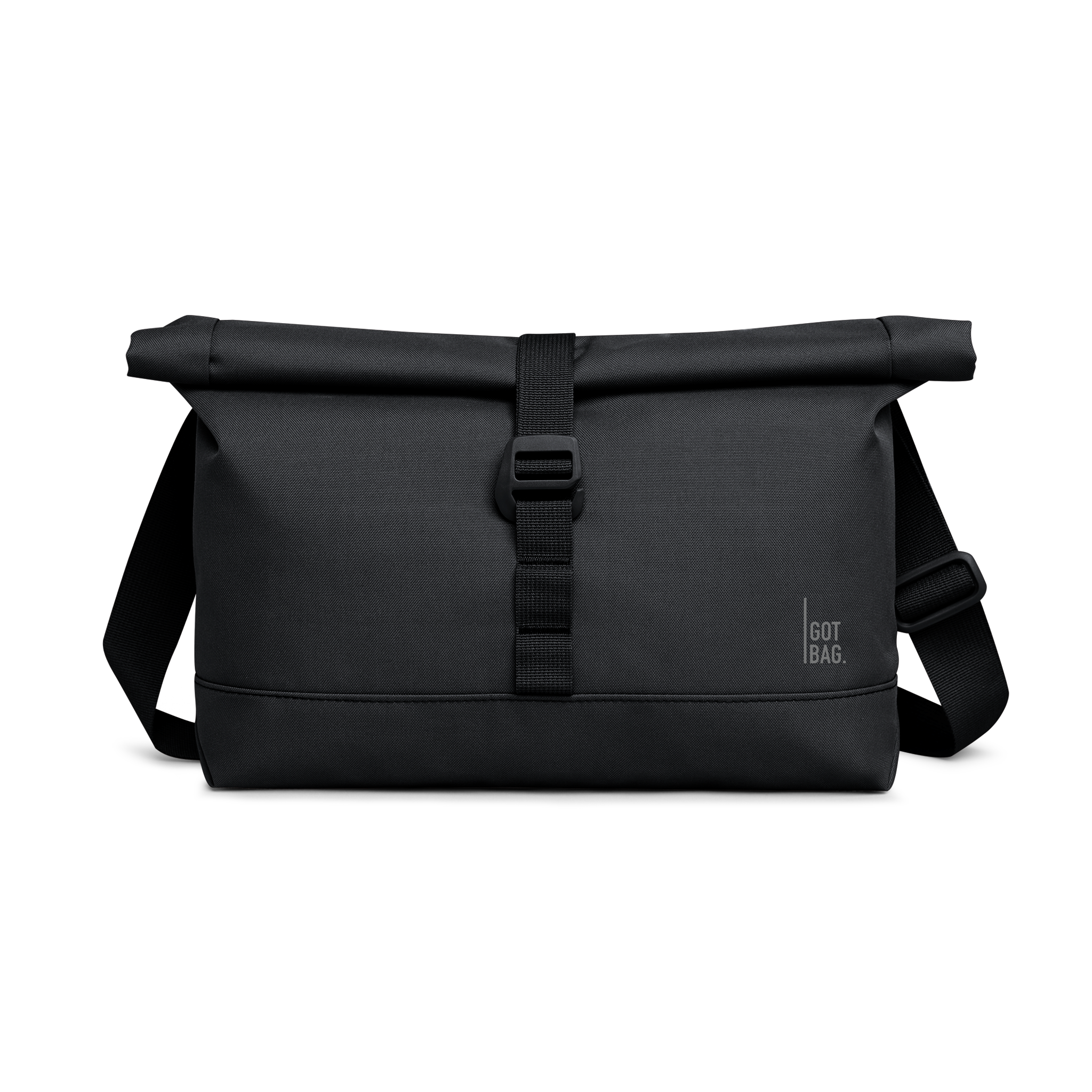 MESSENGER BAG tas in black (Zwart) als studio-opname in vooraanzicht.