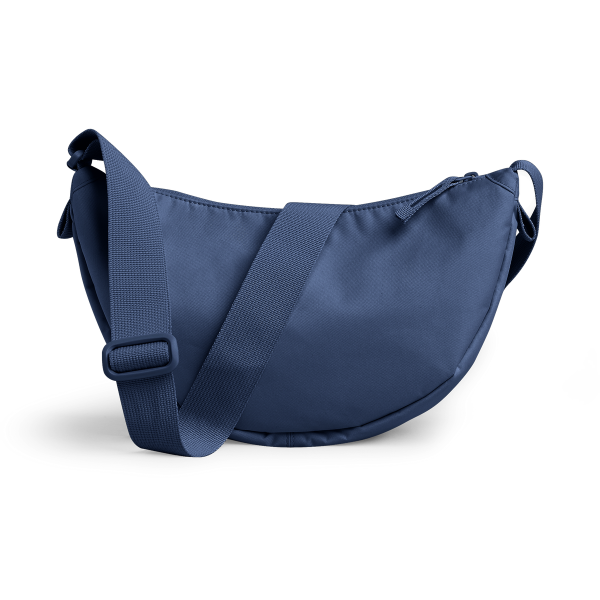 MOON BAG SMALL Monochrome Edition Tasche in dark ocean als Rückansicht.