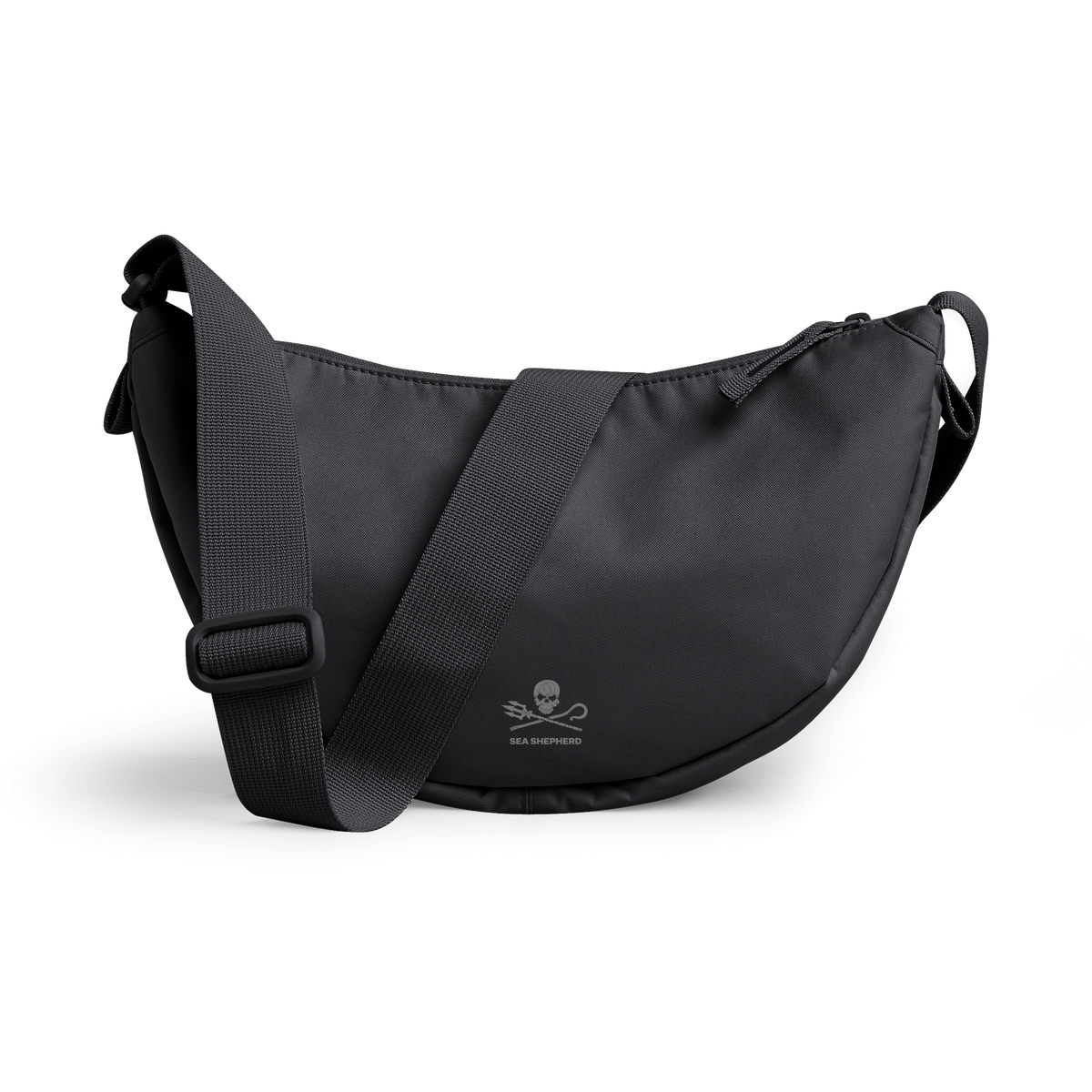 MOON BAG SMALL Tasche in black (Schwarz) in Rückansicht.