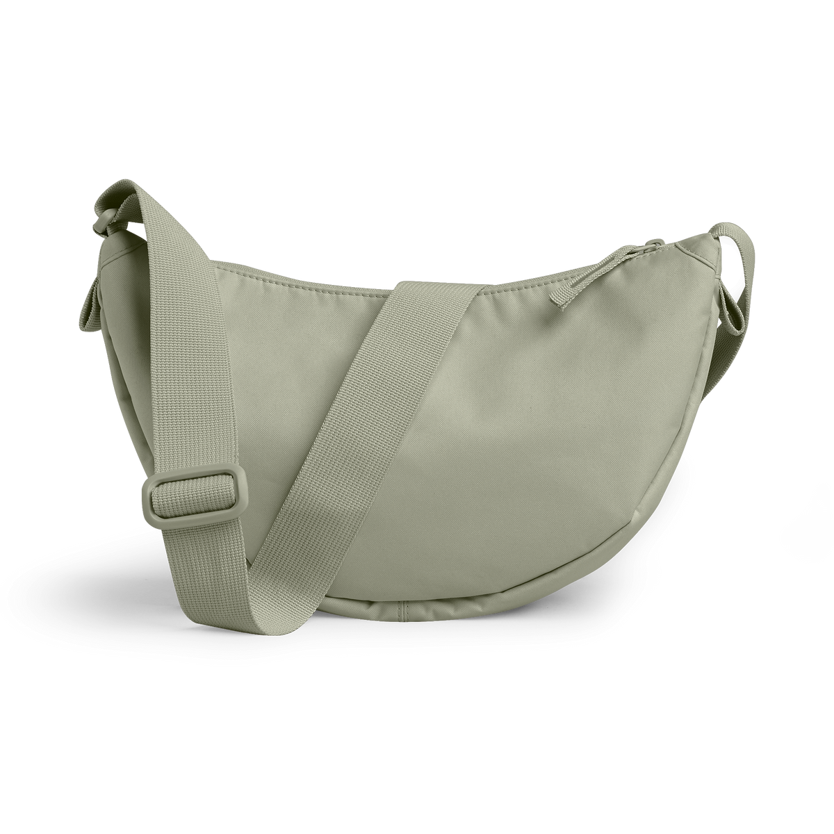 MOON BAG SMALL Tasche in seabed (helles Olivgrün) in Seitenansicht.
