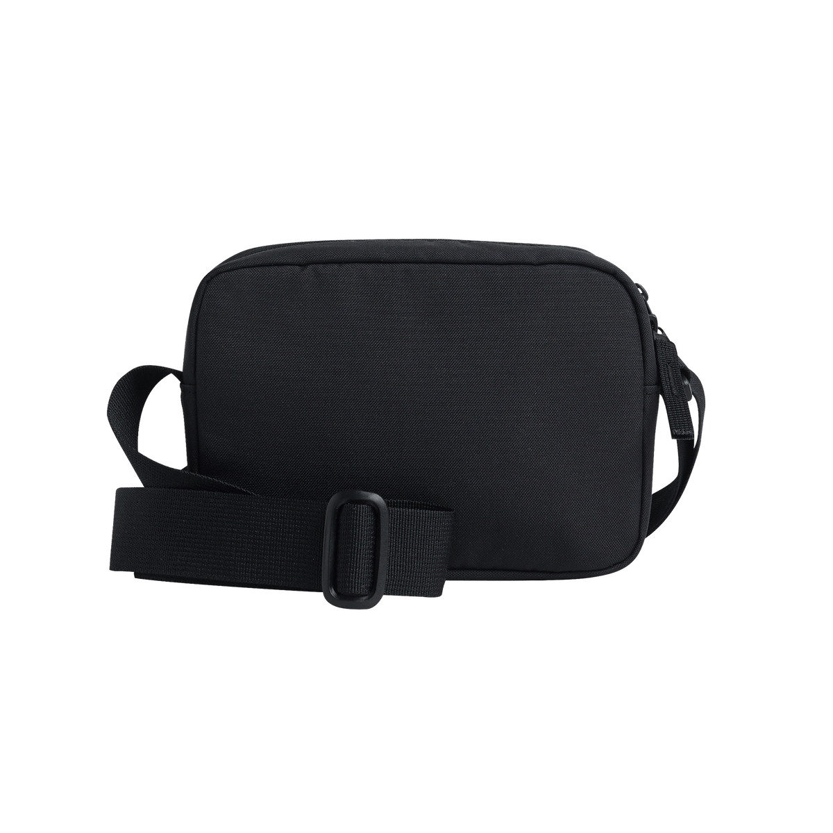 PLASTICFREE CROSSBODY Tasche in black (Schwarz) als Studioaufnahme in Rückansicht.