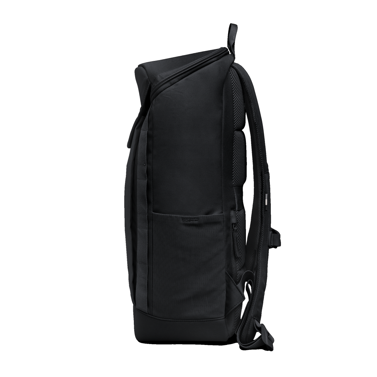 PRO PACK Rucksack in black (Schwarz) als Seitenansicht.