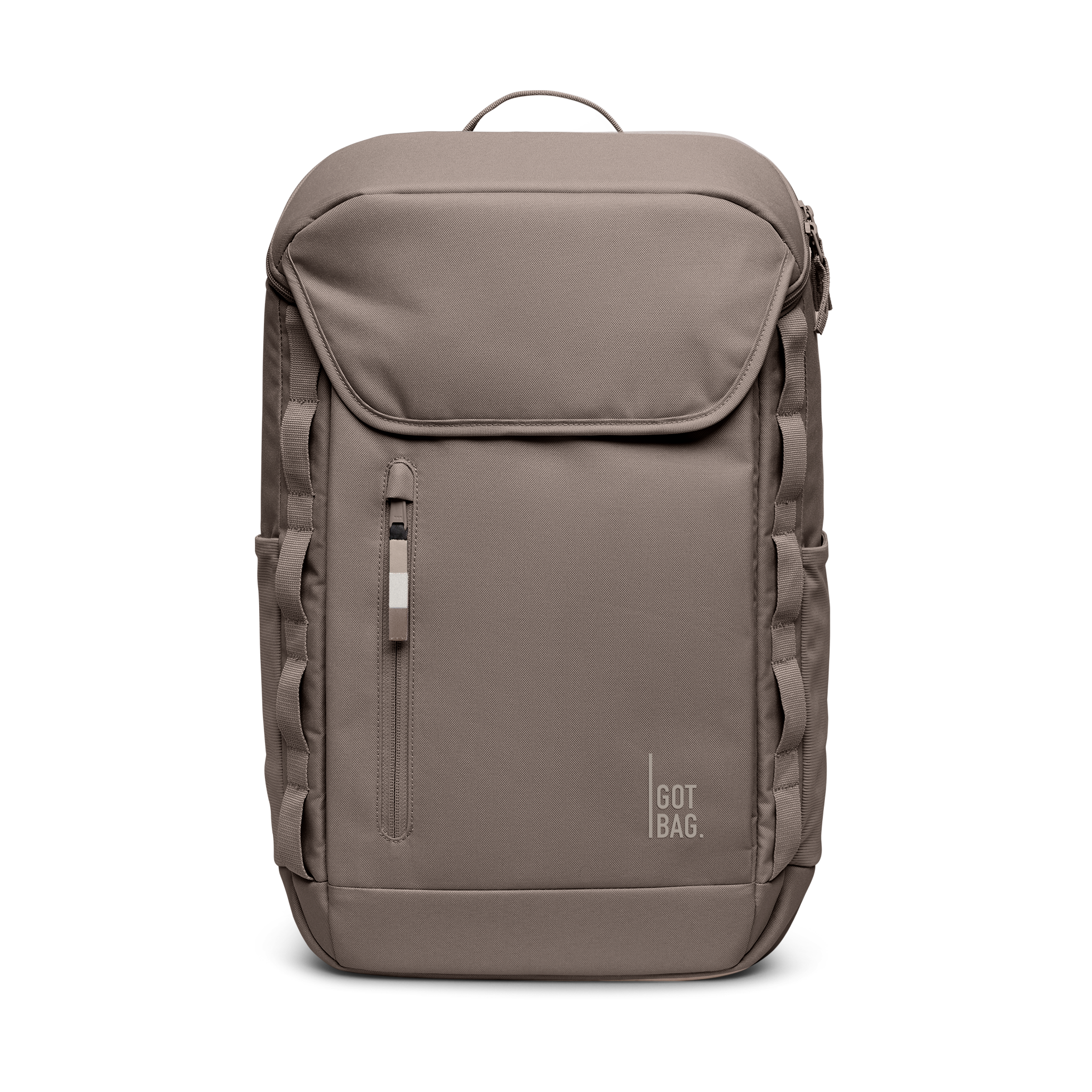 PRO PACK Rucksack in oyster (klassisches Taupe-Braun) in Frontansicht.