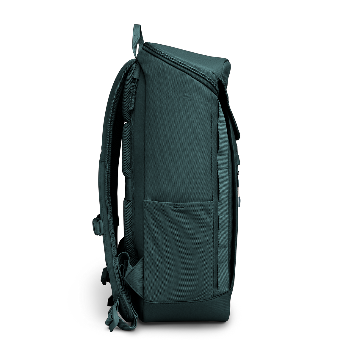 PRO PACK Rucksack in sea teal (kühles Türkisgrün) als Seitenansicht.