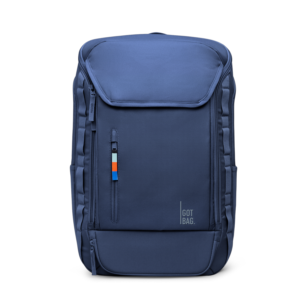 PRO PACK TRAVEL rugzak in ocean blue (Marineblauw) als studio-opname in vooraanzicht.