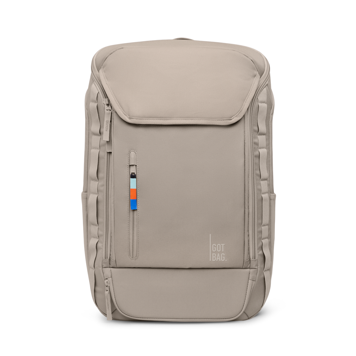 PRO PACK TRAVEL rugzak in scallop (Lichtbeige) als studio-opname in vooraanzicht.