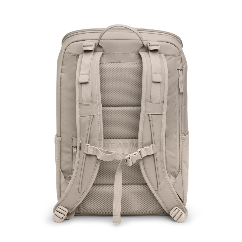 PRO PACK TRAVEL Rucksack in scallop (helles Beige) in Rückenansicht.