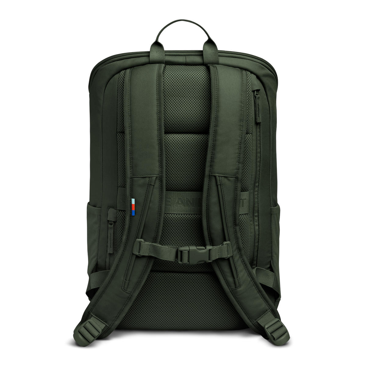 PRO PACK Rucksack in algae (Dunkelgrün mit Graustich) in Rückansicht.