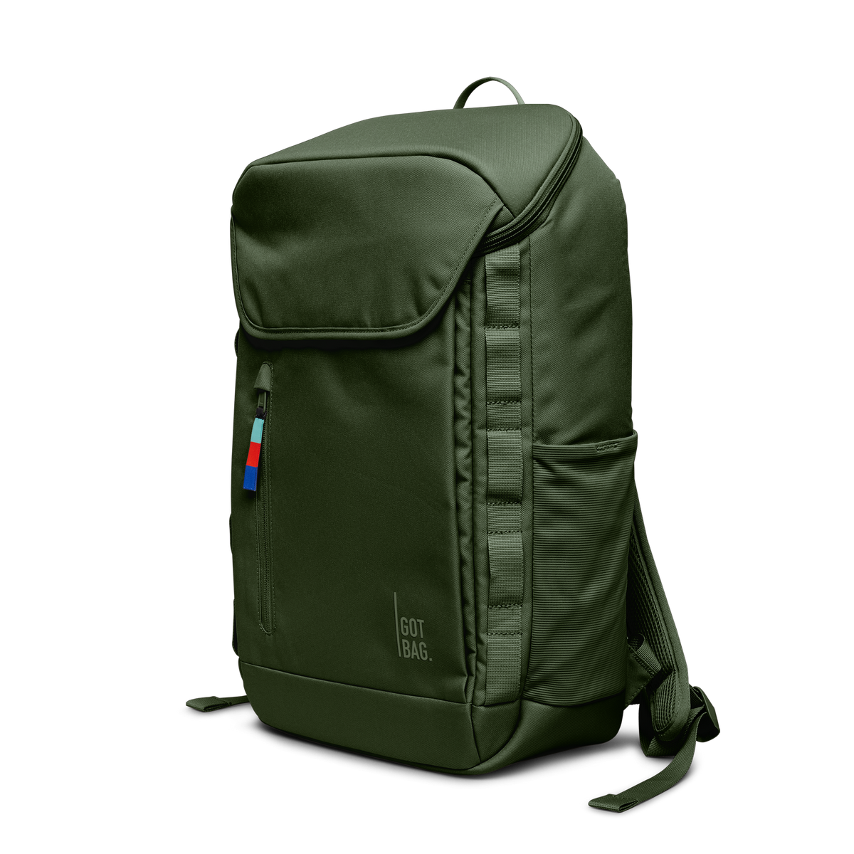 PRO PACK Rucksack in seafloor (tiefes Dunkelgrün) in diagonaler Ansicht.