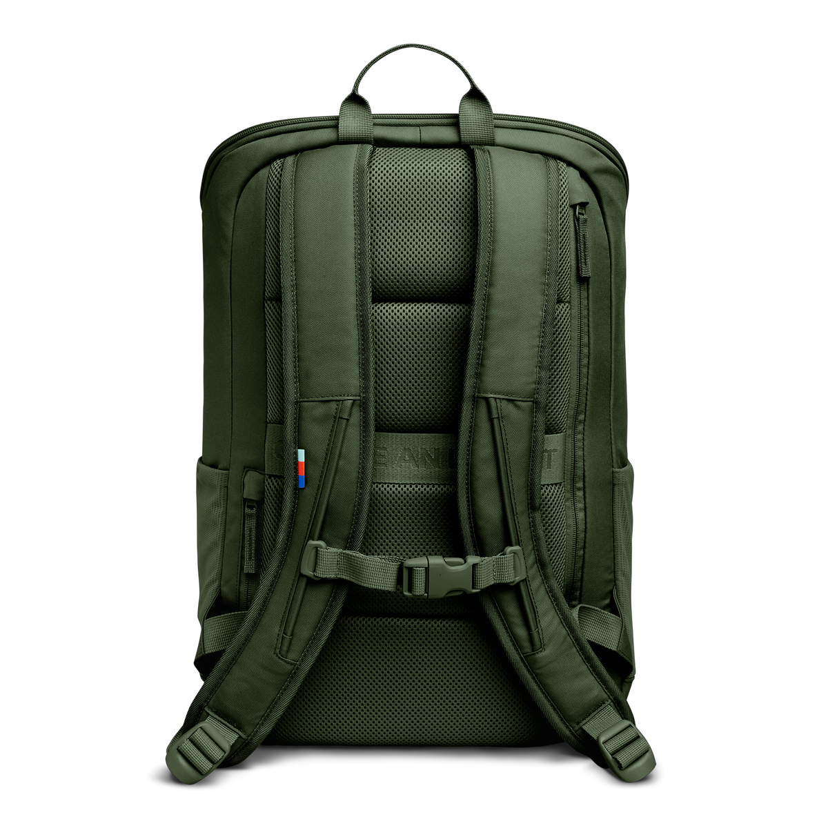 PRO PACK Rucksack in seafloor (tiefes Dunkelgrün) als Rückansicht.