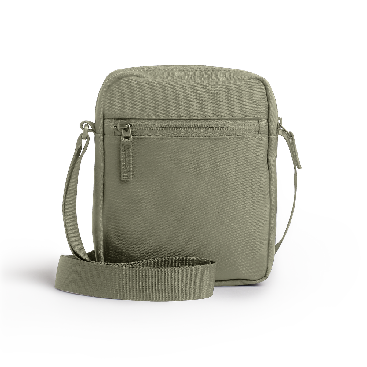 PUSHER BAG Tasche in seabed (helles Olivgrün) als Studioaufnahme in Rückansicht.