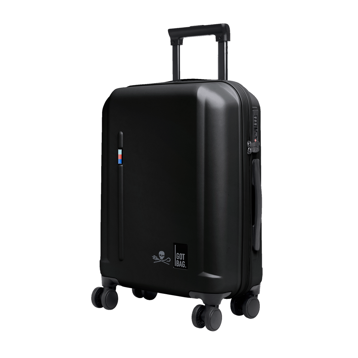 RE SHELL CABIN Koffer in black (Schwarz) als Studioaufnahme in Schrägansicht.