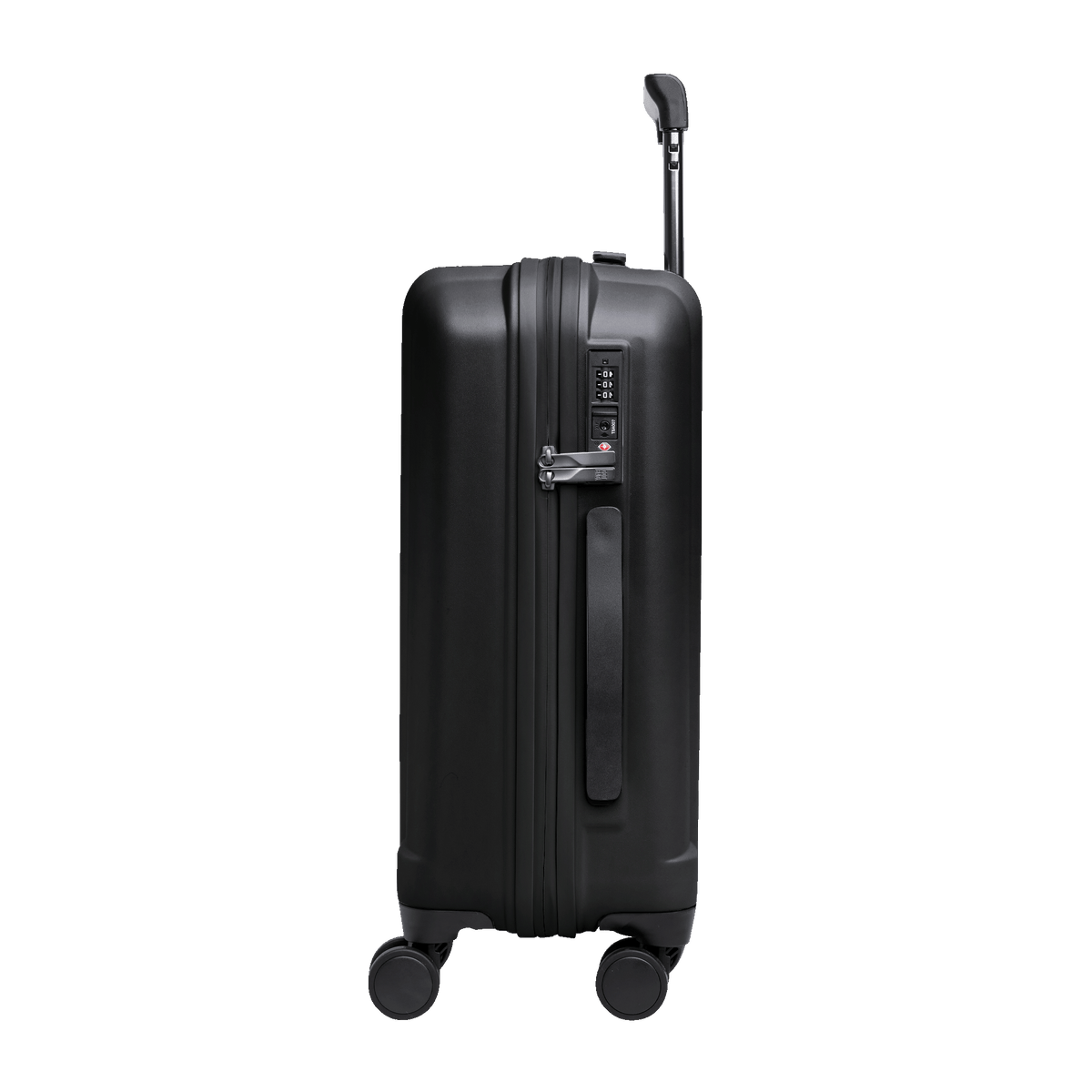 RE SHELL CABIN Koffer in black (Schwarz) als Seitenansicht.