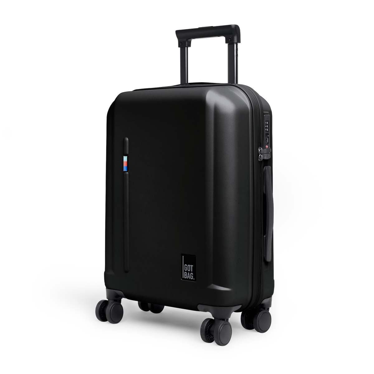 RE SHELL CABIN Koffer in black (Schwarz) in diagonaler Ansicht.