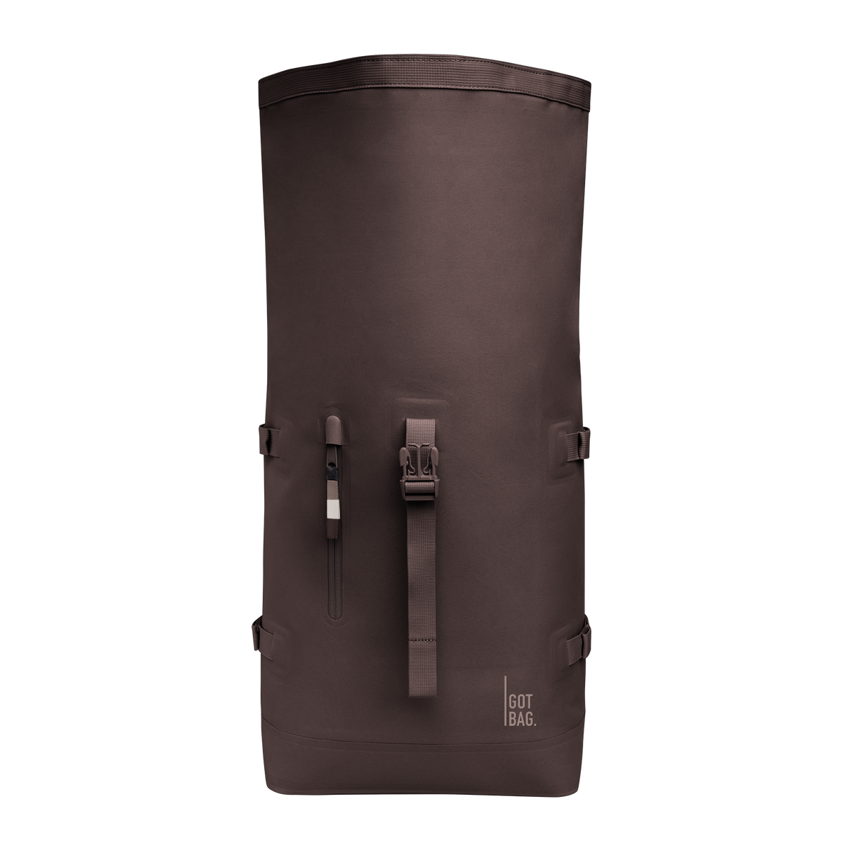 ROLLTOP Rucksack in tadpole (Schokobraun) als Studioaufnahme in Frontansicht.