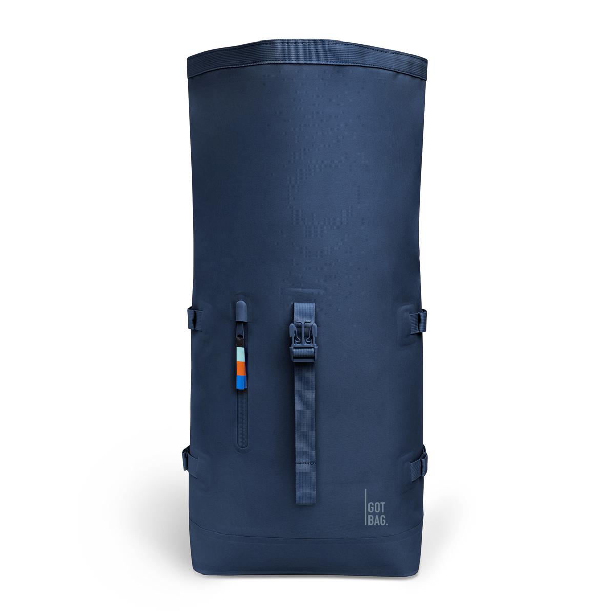 ROLLTOP 2.0 Rucksack in ocean als Studioaufnahme in Frontansicht.