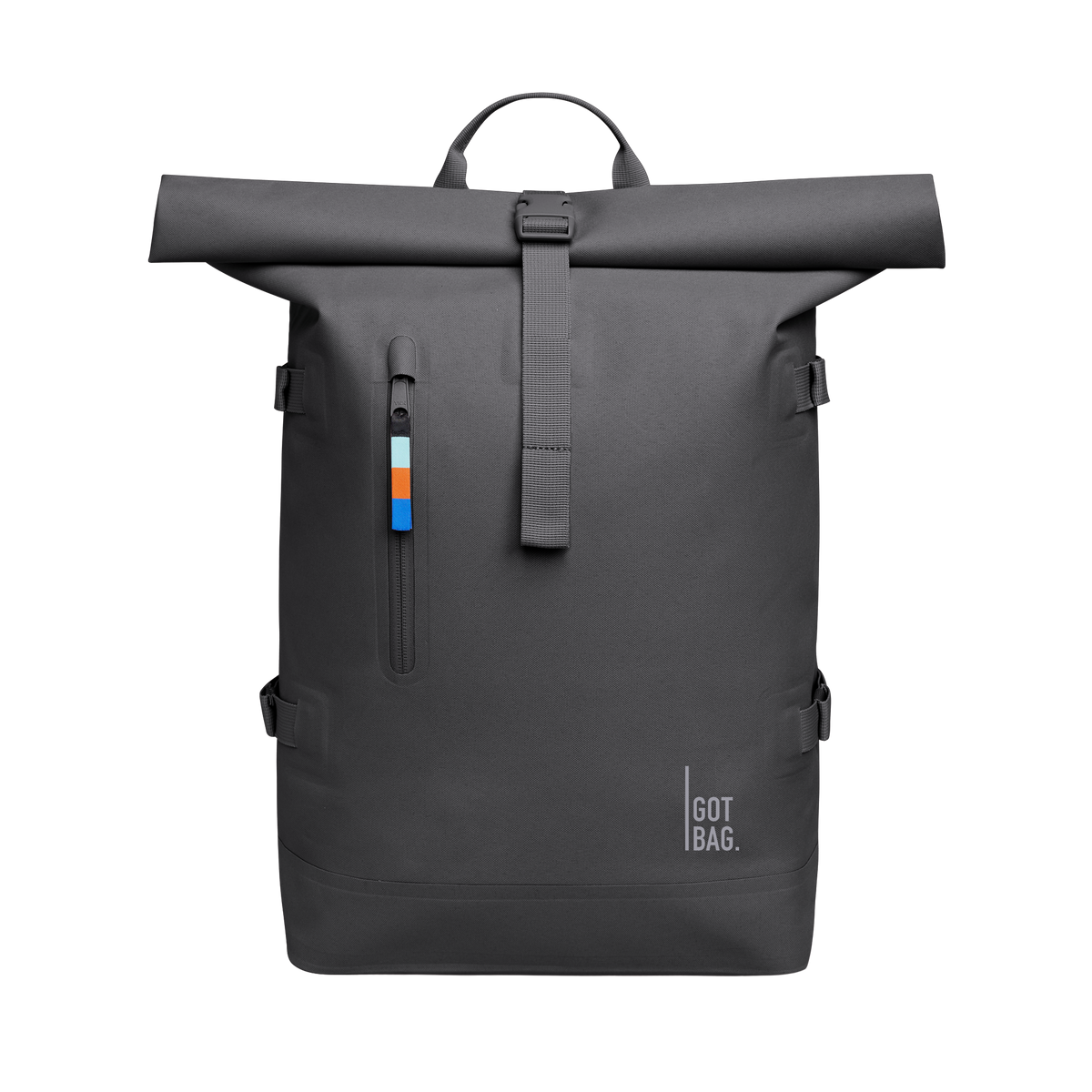 ROLLTOP 2.0 batoh v shark (Tmavě šedá) jako studiová fotografie zepředu.