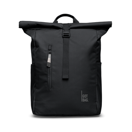 ROLLTOP EASY zaino in black (nero) vista frontale.