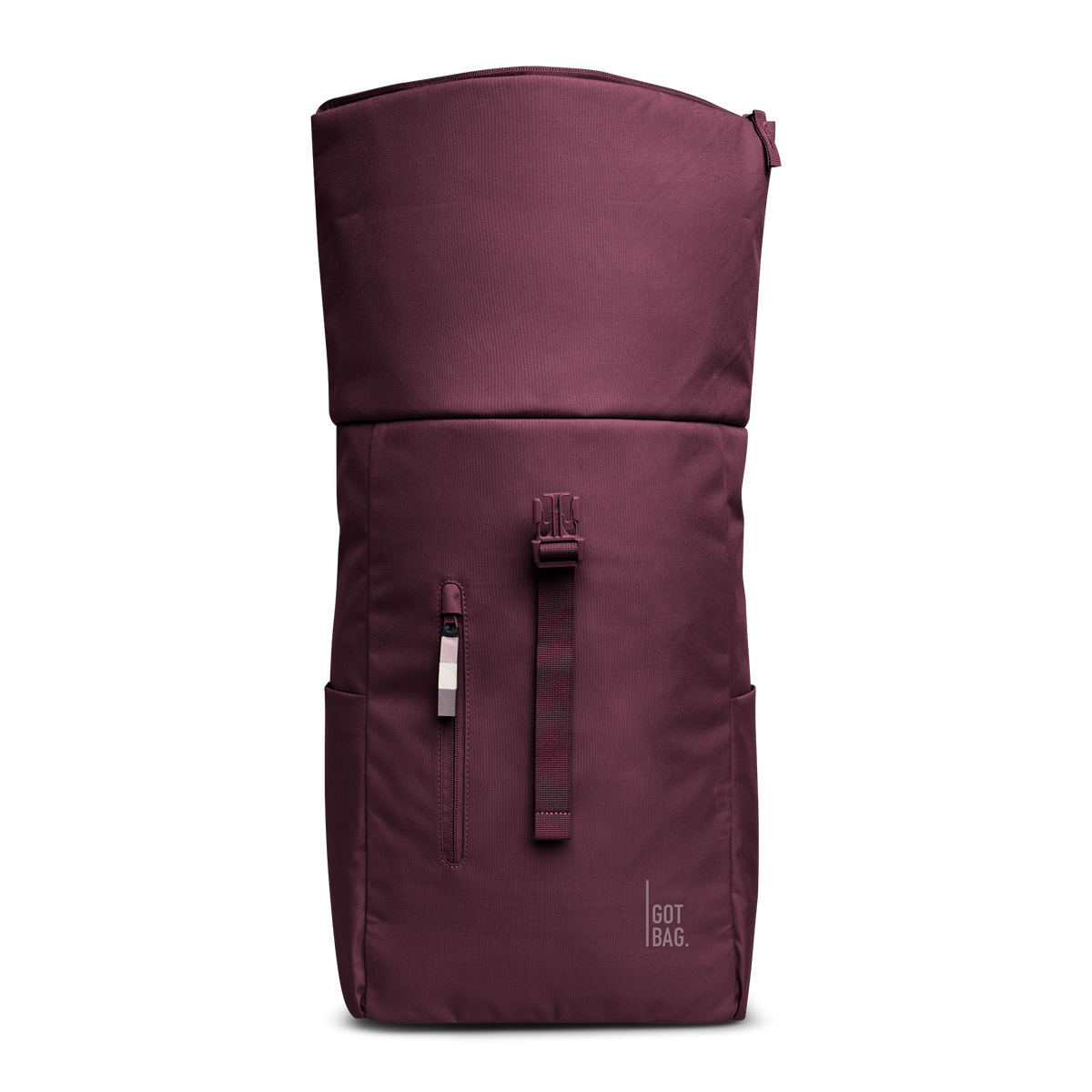 ROLLTOP EASY Rucksack in kraken (Weinrot) als Studioaufnahme in Frontansicht.