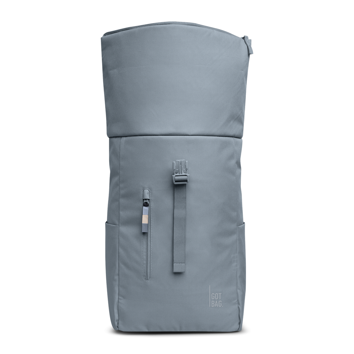 ROLLTOP EASY Rucksack in marlin (grau-blau) als Studioaufnahme in Frontansicht.