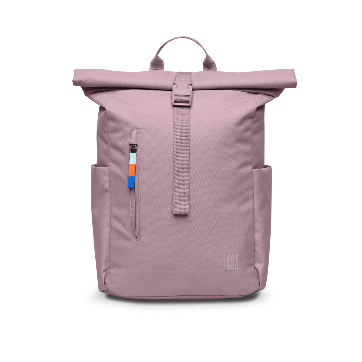 ROLLTOP EASY SMALL plecak w calamary (Róża zakurzona) jako zdjęcie studyjne z przodu.