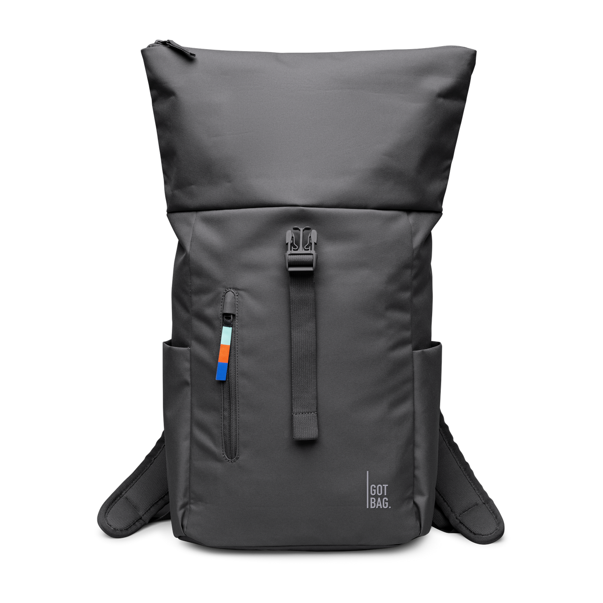 ROLLTOP EASY SMALL Rucksack in shark (Dunkelgrau) als Studioaufnahme in Frontansicht.