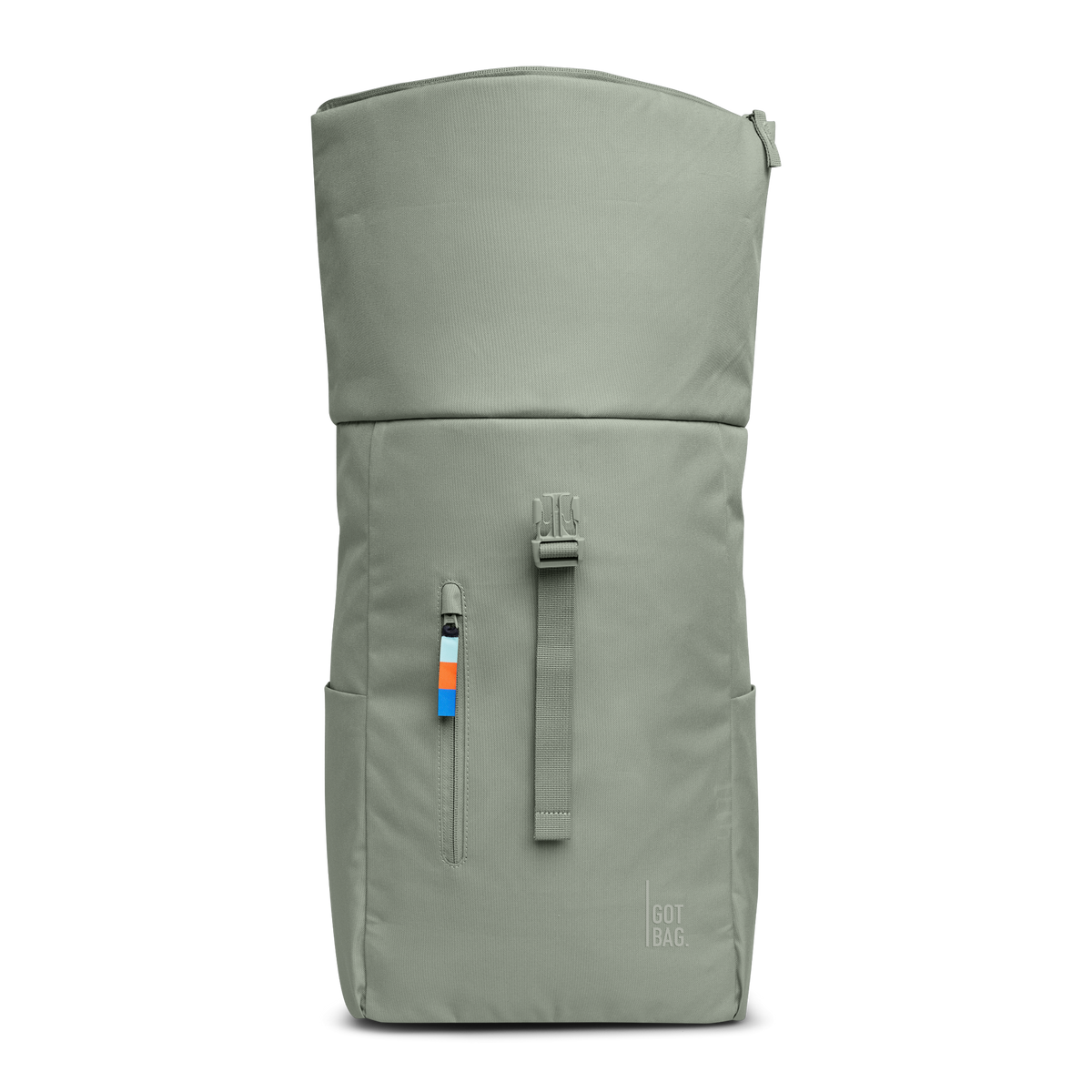ROLLTOP EASY Rucksack in bass (Salbeigrün) als Studioaufnahme in Frontansicht.