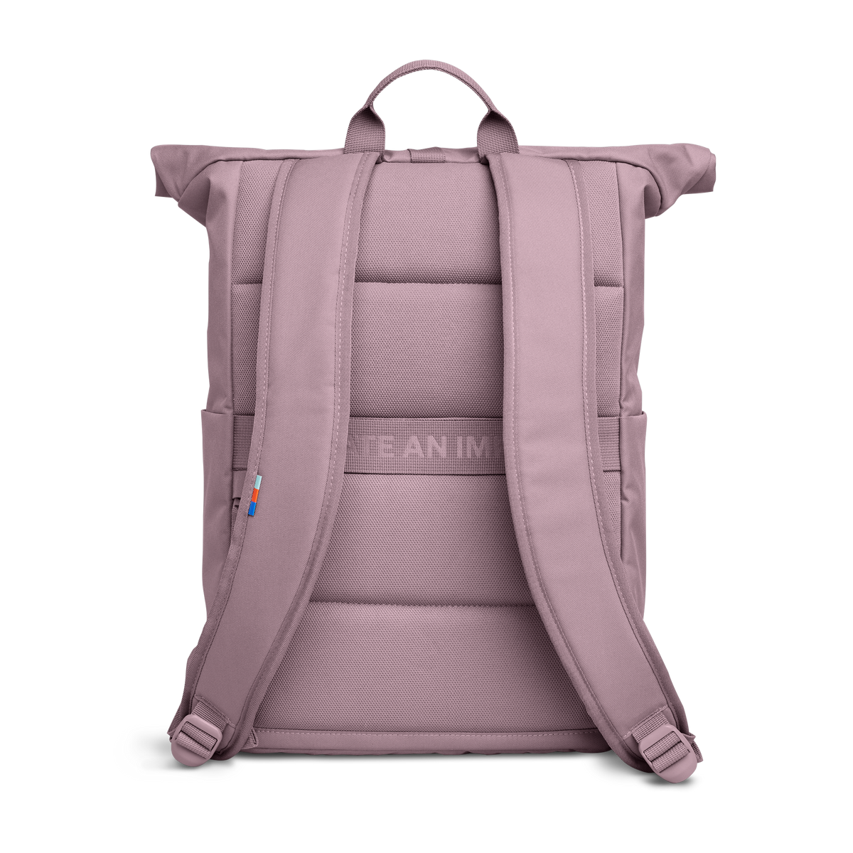ROLLTOP EASY Rucksack in calamary (Altrosa) als Studioaufnahme in Rückansicht.