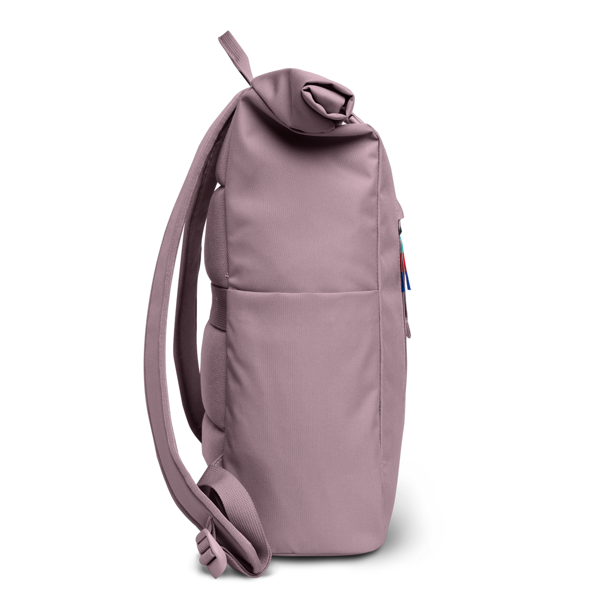 ROLLTOP EASY Rucksack in calamary (Altrosa) in Seitenansicht.