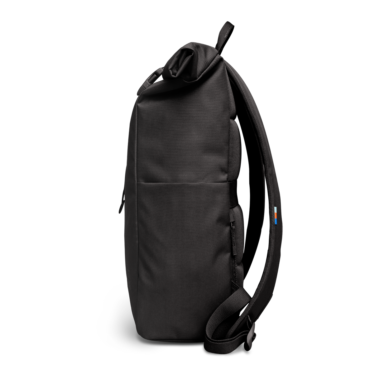 ROLLTOP EASY Rucksack in mussel (dunkles Braun-Grau) in Seitenansicht.