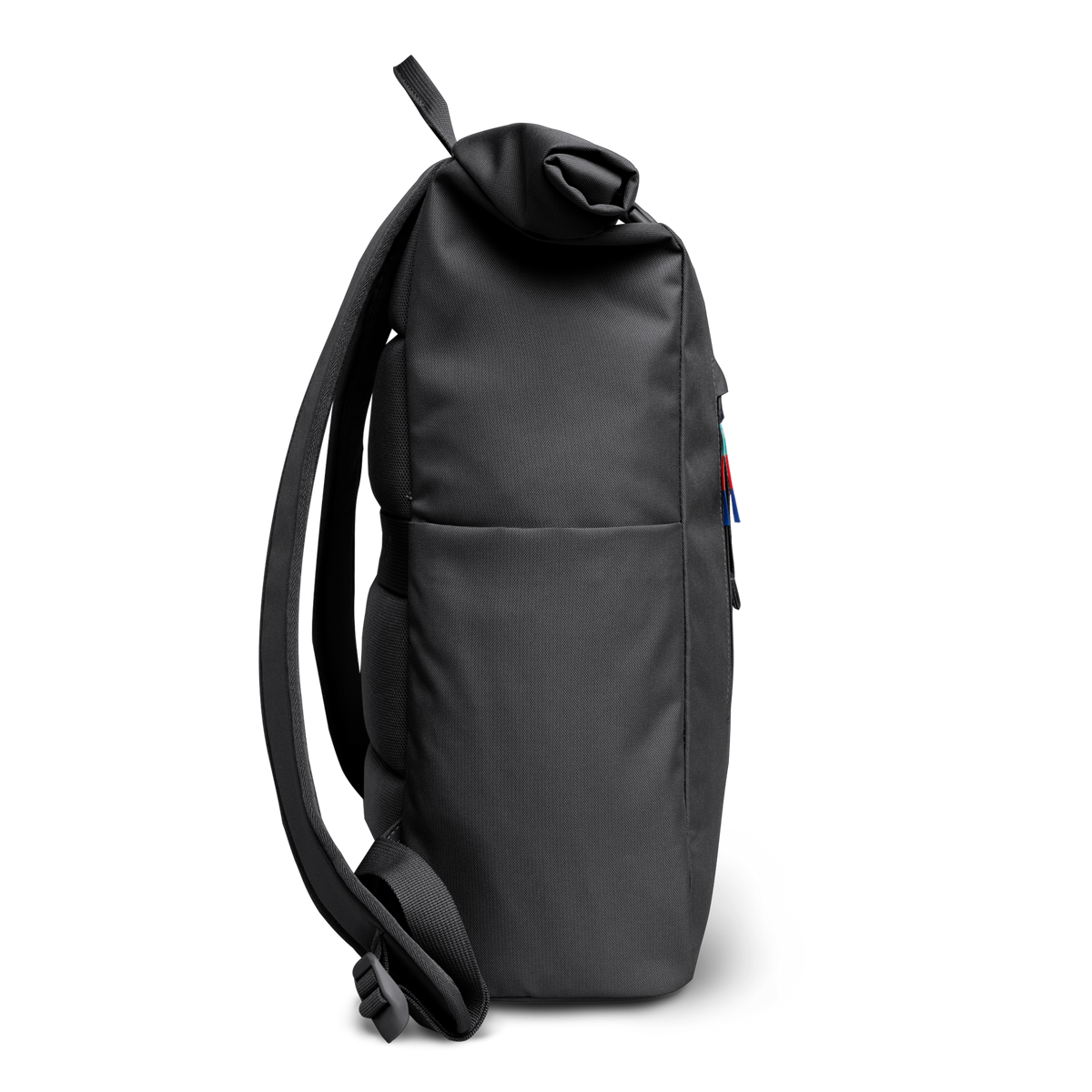 ROLLTOP EASY Rucksack in shark (Dunkelgrau) als Studioaufnahme in Seitenansicht.