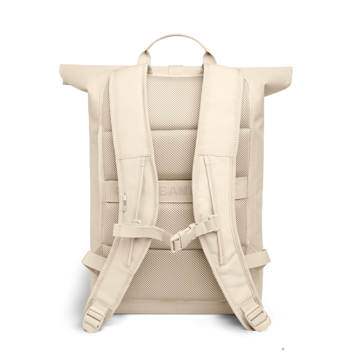 ROLLTOP LITE Rucksack in salt (warmes Cremeweiß) als Rückansicht.