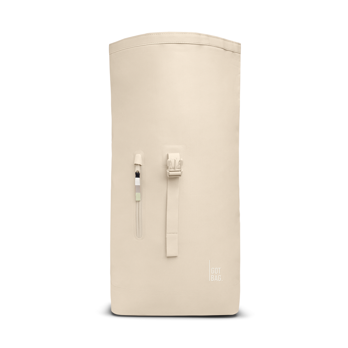 ROLLTOP LITE Rucksack in salt (warmes Cremeweiß) in Frontansicht.