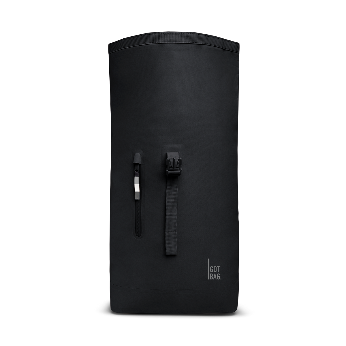 ROLLTOP LITE Rucksack in black (Schwarz) als Studioaufnahme in Frontansicht.