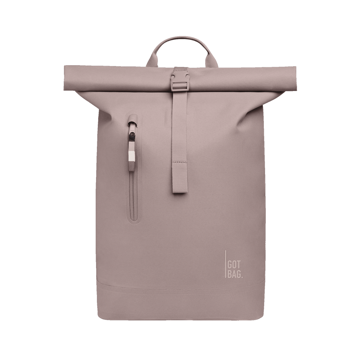 ROLLTOP LITE batoh in blobfish (tmavě prašná růže) jako studiová fotografie zepředu.